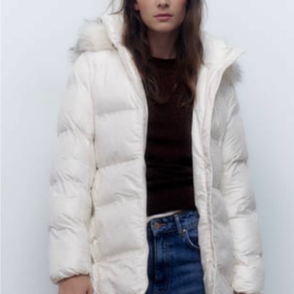 ZARA NEW REMOVABLE HOOD WATER AND WIND PROTECTION PUFFER JACKET. SIZE LARGE. - Picture 6 of 6
